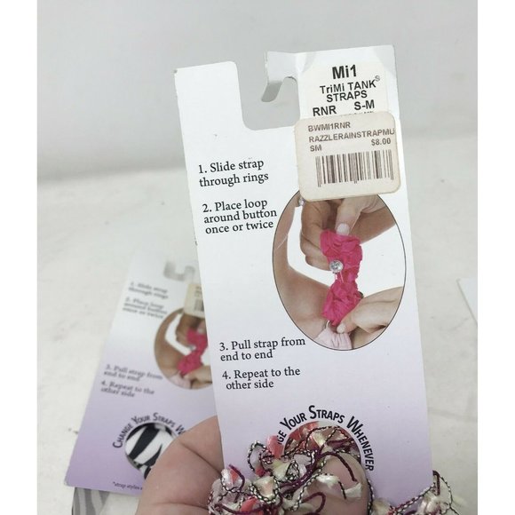 TriMI TANK STRAPS (set of 3) Zebra Print & Razzler ( L-XL & S-M) - Picture 3 of 7